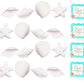 CakeSupplyShop 24pk Edible White Seashells & Starfish Sugar Decorations for Cakes, Cupcakes, & Cake Pops - 49 Piece Set