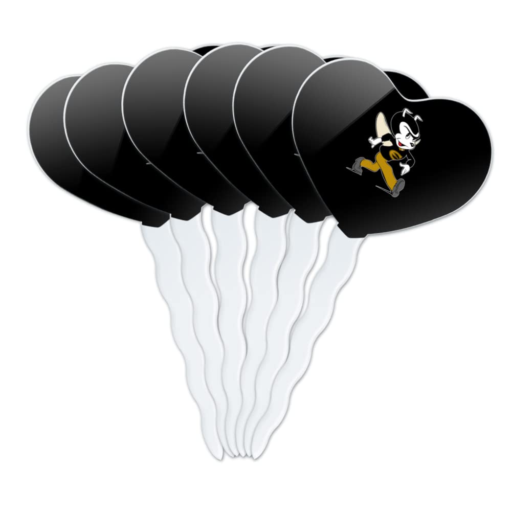 GRAPHICS & MORE Cupcake Toppers Set of 6, Acrylic, Heart Design, One Size, Emporia State University