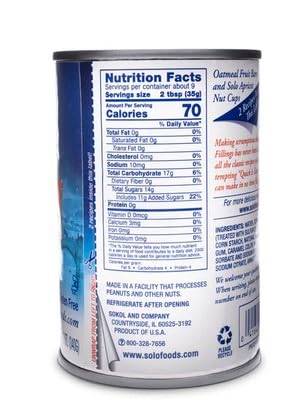 Solo Cake and Pastry Filling, Apricot, 12 Ounce, Pack of 12