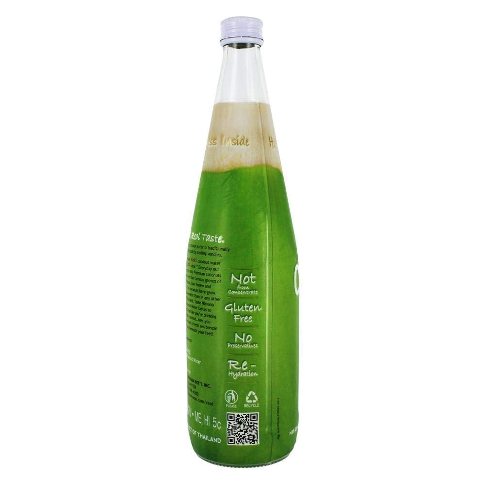 Taste Nirvana Natural Coconut Water, 23.6 Ounce (Pack Of 6)