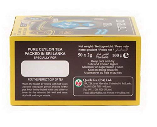 Do Ghazal Super Ceylon Earl Grey Tea Bags - 50 X 2G Teabags Individually Wrapped