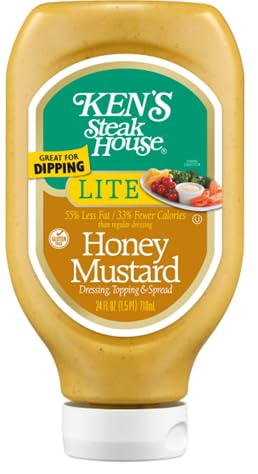 Lite Honey Mustard Salad Dressing and Marinade, (1 Bottle, 24 oz.)