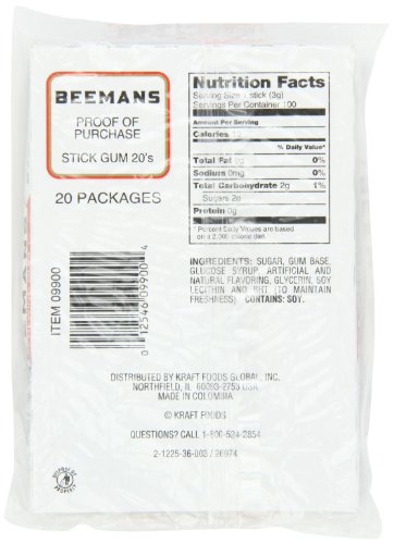Beemans 5 Piece Chewing Gum, 20 Count