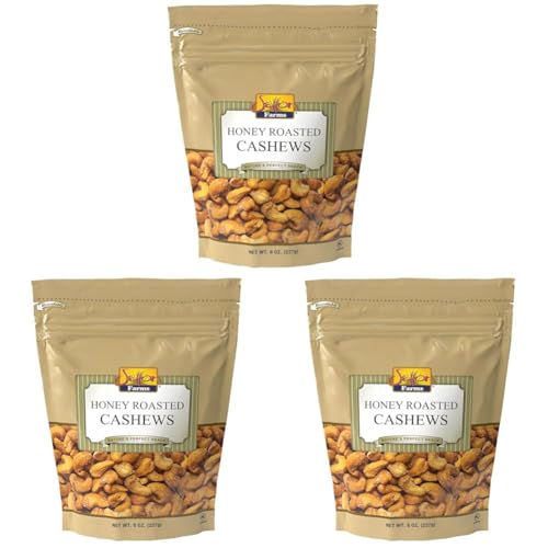 Honey Roasted Cashews 8 Oz. Bag, Kosher (Pack of 3)