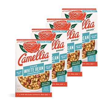 Camellia Brand Cajun White Bean Seasoning Mix, Authentic Louisiana Flavor (Pack Of 4)