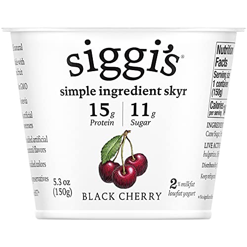 siggis 2% Icelandic Strained Lowfat Yogurt, Black Cherry, 5.3 oz., Single Serve Cup