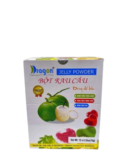 Dragon Coconut Jelly Powder -Bot Rau Cau- 12 packs x 0.35oz