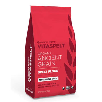 Nature'S Legacy Vitaspelt Organic Whole Grain Spelt Flour 5Lb Bags (Case Of Six)