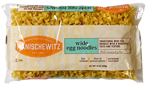 Manischewitz Wide Egg Noodles, 12-Ounce Bags (Pack Of 12)