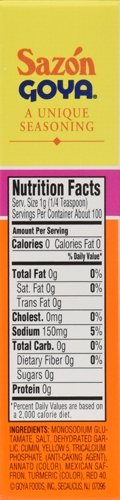 Goya Foods Sazón Seasoning With Azafran, 3.52 Ounce (Pack Of 18)