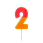 Talking Tables Orange And Pink Number 2 Candle For Cakes | Birthday Cake Topper Decorations For Kids Party, Boys, Girls 2Nd, 21S