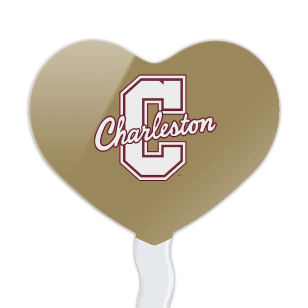 GRAPHICS & MORE Cupcake Toppers Set of 6, Acrylic, Heart Shape, College of Charleston, One Size, Model CUPCAKE.HEART.CLCCOC.Z007154