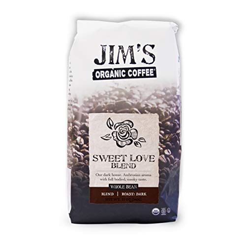 Jim?S Organic Coffee - Sweet Love Blend - Whole Bean, Dark Roast, Bold 11 Oz Bag
