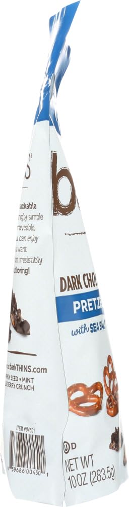 Bark Thins Snack,Dark Chocolate Pretzel 10 Oz (Pack Of 9)