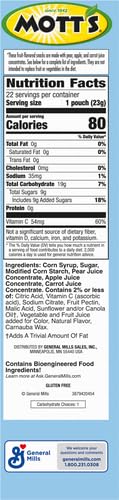 Motts Fruit Flavored Snacks, Assorted Fruit, Pouches, 0.8 oz, 22 ct