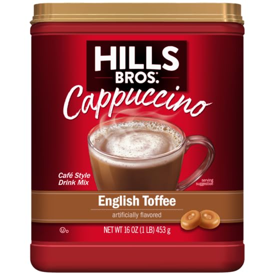 Hills Bros. Cappuccino Variety Pack - Double Mocha, White Chocolate Caramel, English Toffee - 48 Ounce (Pack of 1)