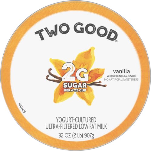 Too Good & Co. Vanilla Flavored Lower Sugar, Low Fat Greek Yogurt Cultured Product, 32 OZ Tub