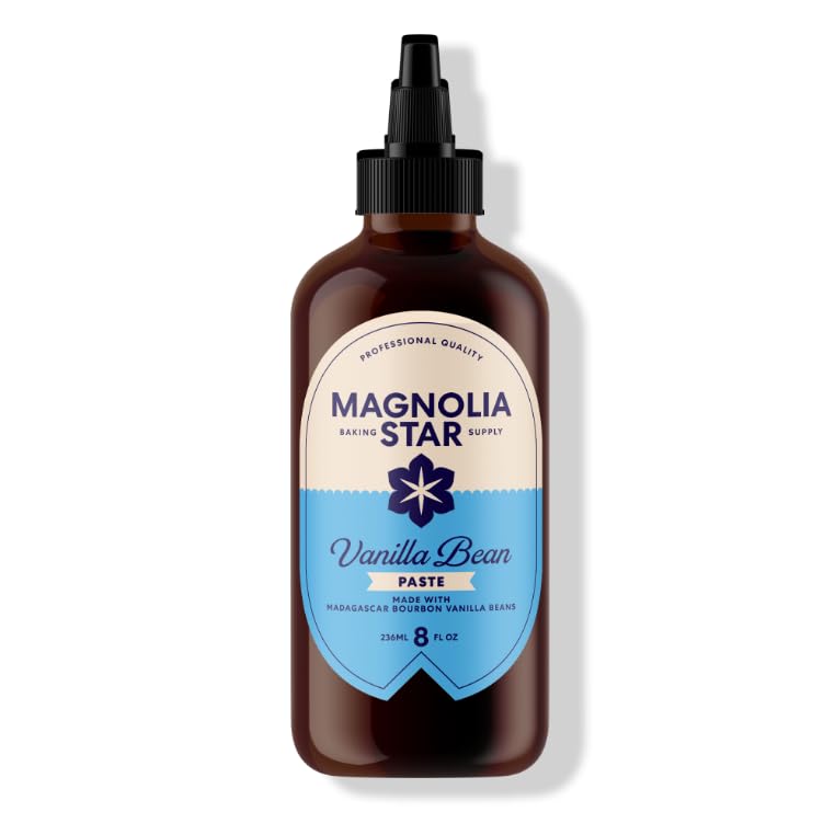 Magnolia Star Vanilla Bean Paste - Madagascar Bourbon Beans, Non-GMO, Vegan, Gluten-Free, 8 oz Squeeze Bottle