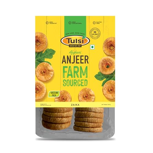 Tulsi Afghan Anjeer Zaika 500G | Figs Dry Fruits | Dried Afghani Anjeer | Dried Anjeer | Rich Source Of Vitamins & Dietary Fiber | Healthy Snack | Low In Calories | Fat Free | Light Color