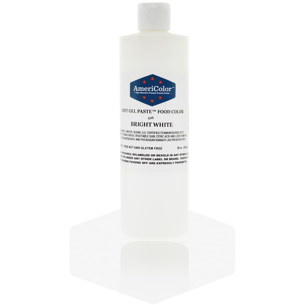Food Coloring Americolor - Bright White Soft Gel Paste, 20 Ounce