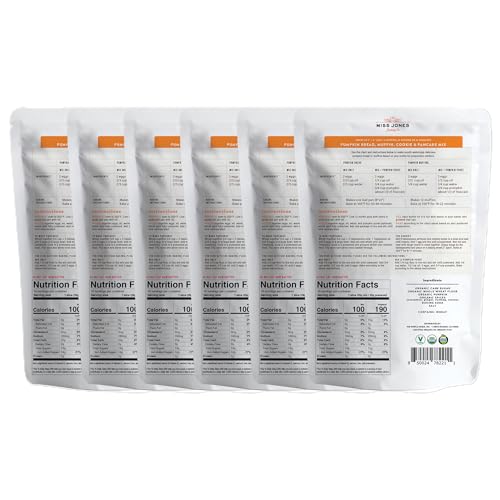 Miss Jones Baking Organic Pumpkin Bread, Muffin, Cookie & Pancake Mix, Vegan-Friendly, Dairy and Soy-Free, 100% Whole Grain (Pac