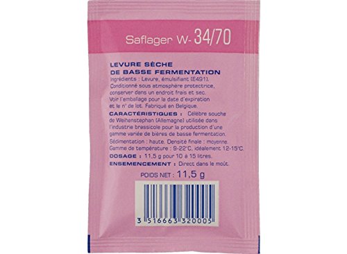 Fermentis Dry Yeast - Saflager W-34/70 (11.5 g) (Pack of 5)
