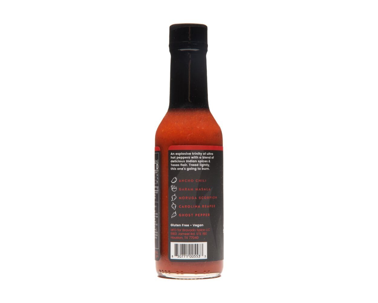 Bravado Spice Ancho Masala Scorpion Reaper Hot Sauce, Gluten Free, Vegan, 5 Fl Oz, Red