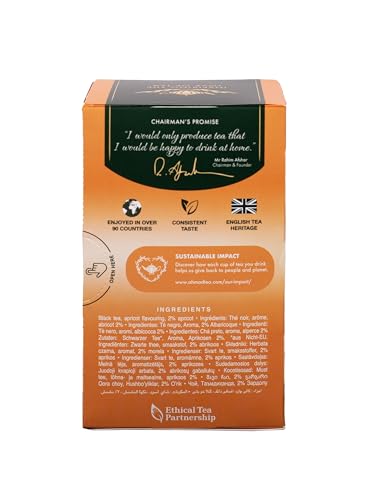 Ahmad Tea Black Tea Apricot Sunrise Teabags - 20 Count (Pack of 6) - Caffeinated, Sugar-Free, Model 953