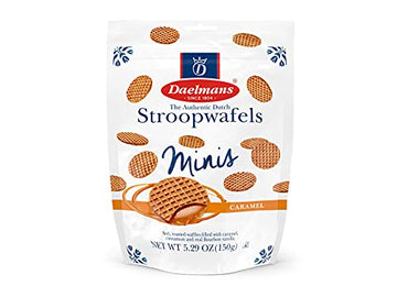 DAELMANS Stroopwafels, Dutch Waffles Soft Toasted, Caramel, Office Snack, Mini Size, Kosher Dairy, Authentic Made In Holland, 1