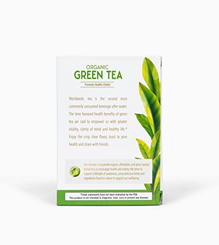 Lifestyle Awareness Organic Green Tea  Contains Caffeine  20 Count (Pack of 6)