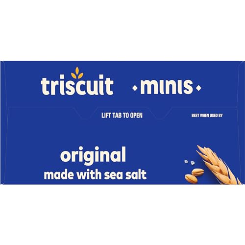 Triscuit Minis Original Whole Grain Wheat Crackers, Vegan Snacks, Bulk Snack Crackers, 6 - 8 oz Boxes
