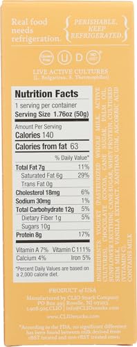 Clio Bar RFG Yogurt Greek Vanilla, 1.7 Oz