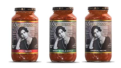 DellAmore Premium Marinara Sauce Combo Pack - 6 Pack (2 Original, 2 Spicy, 2 Sweet Basil) - 24oz Total Weight