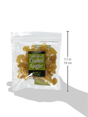 Trader Joe's Uncrystallized Candied Ginger, 8 oz (Pack of 2) - Sweet, Chewy, Brown Ginger Treats for Snacking and Baking