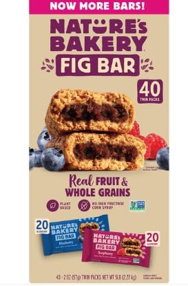 KD Chocolates Natures Bakery Fig Bar Variety Pack, 40 Count, 2 oz