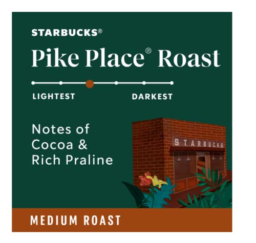 Starbucks K-Cup Pods, Pike Place, 72 Count, Compatible with Keurig, Model 762111373212