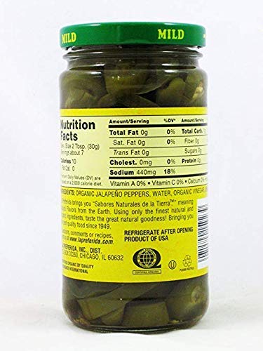 La Preferida Organic Jalapeno Nacho Slices, Mild, 11.5 Oz (Pack Of 6)
