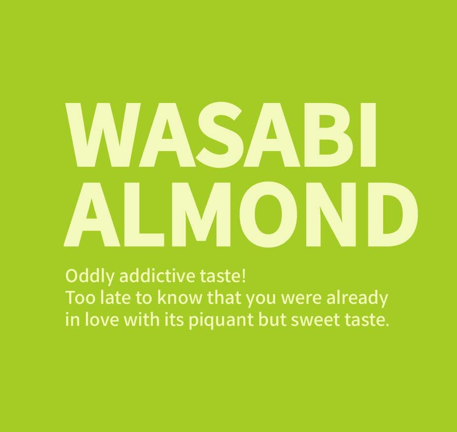 HBAF Korean Seasoned Almonds, Wasabi Flavor, 210g (7.4 oz) Pack