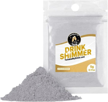 Twinkle My Drink Moonlight Silver Premium Edible Glitter For Drinks | Christmas Drink Decorations | Wedding Drink Decorations |