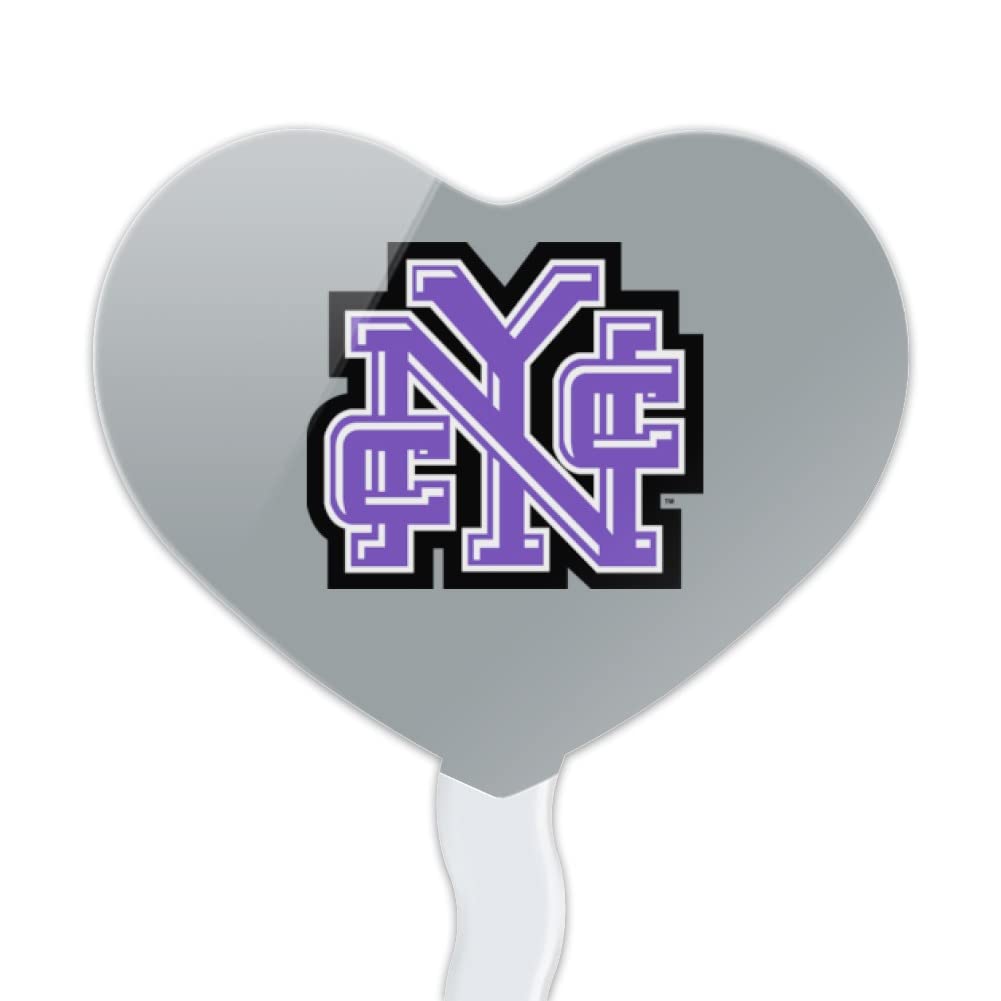 GRAPHICS & MORE Heart Cupcake Picks Set of 6, Acrylic, City College of New York, Model CUPT.HRT.ACR.6PK.CLCCCC500B