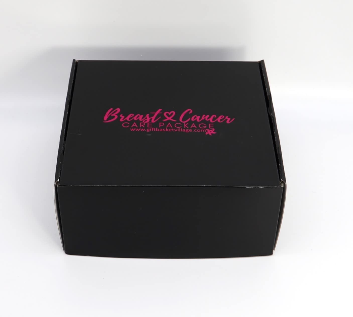 Gift Basket Village Breast Cancer Care Package - 15 Piece Set, Black and Pink, Includes Mints, Chapstick, Plush, and Mug