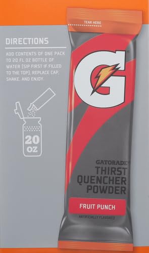 The Gatorade Company Thirst Quencher Powder, 1.23oz Packets, Makes 16.9 FL OZ (10 Pack) (Fruit Punch)