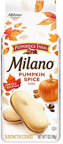 Pepperidge Farm Milano Cookies, Limited Edition Pumpkin Spice, 7oz Bag, Pack of 4
