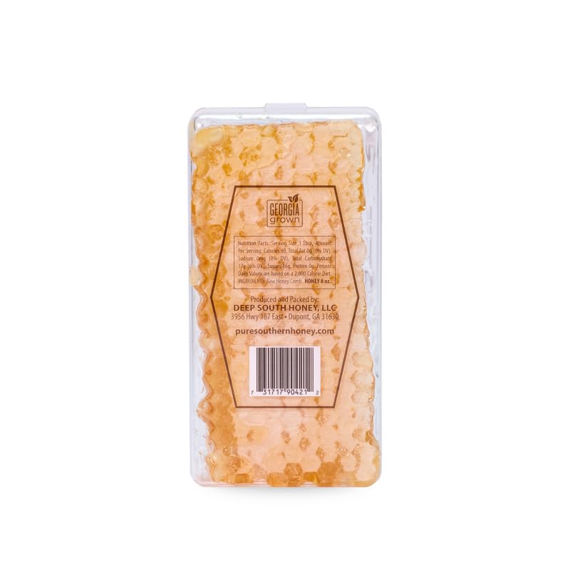 Pure Southern Honey 100% Raw Edible Honeycomb - Unheated, Non-GMO, All-Natural, 7 oz