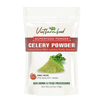 CELERY POWDER 2.47 Oz (70g) VIETFARMFOOD: Freeze-Dried Extracted From 100% Pure, Sugar-Free. Used To Mix Mixed Drinks Fresh Frui