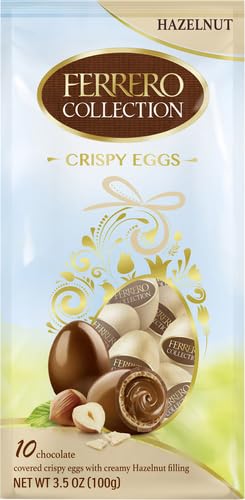 Ferrero Fine Hazelnut Milk Chocolate Eggs Easter Basket Stuffers Hazelnut Flavored 10 Count Pack Of 5 Bags 3.5 Oz
