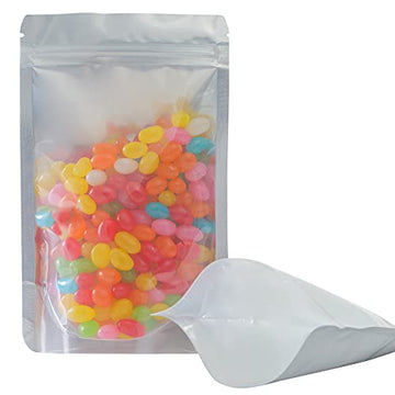 Lzlpacking 100 Pieces Resealable Mylar Bags With Clear Front Window,Sealable Bags For Packaging,Smell Proof Edible Packaging Bag