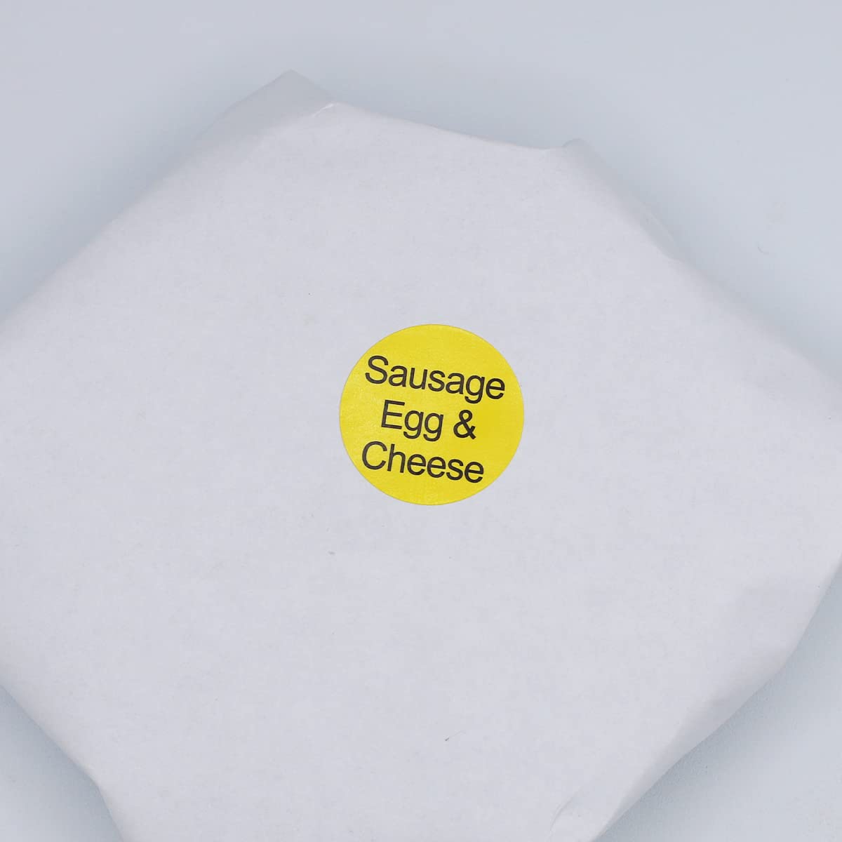InStockLabels.com Sausage, Egg & Cheese Deli Labels 1 Inch Round Stickers, Paper, Model T03-08, 500 Total Stickers