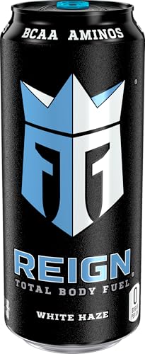 REIGN Total Body Fuel, White Haze Fitness Drink, 16 Fl Oz, Pack of 12 - Performance Boosting Energy Beverage