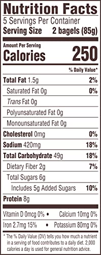 Thomas Plain Mini Bagels, 10 Pre-Sliced Mini Bagels with No High Fructose Corn Syrup, 15 Oz Bag